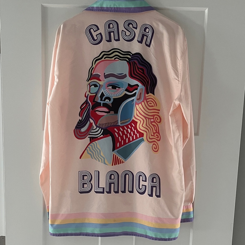 Casablanca Tennis Club Men's Pink Dress Shirt